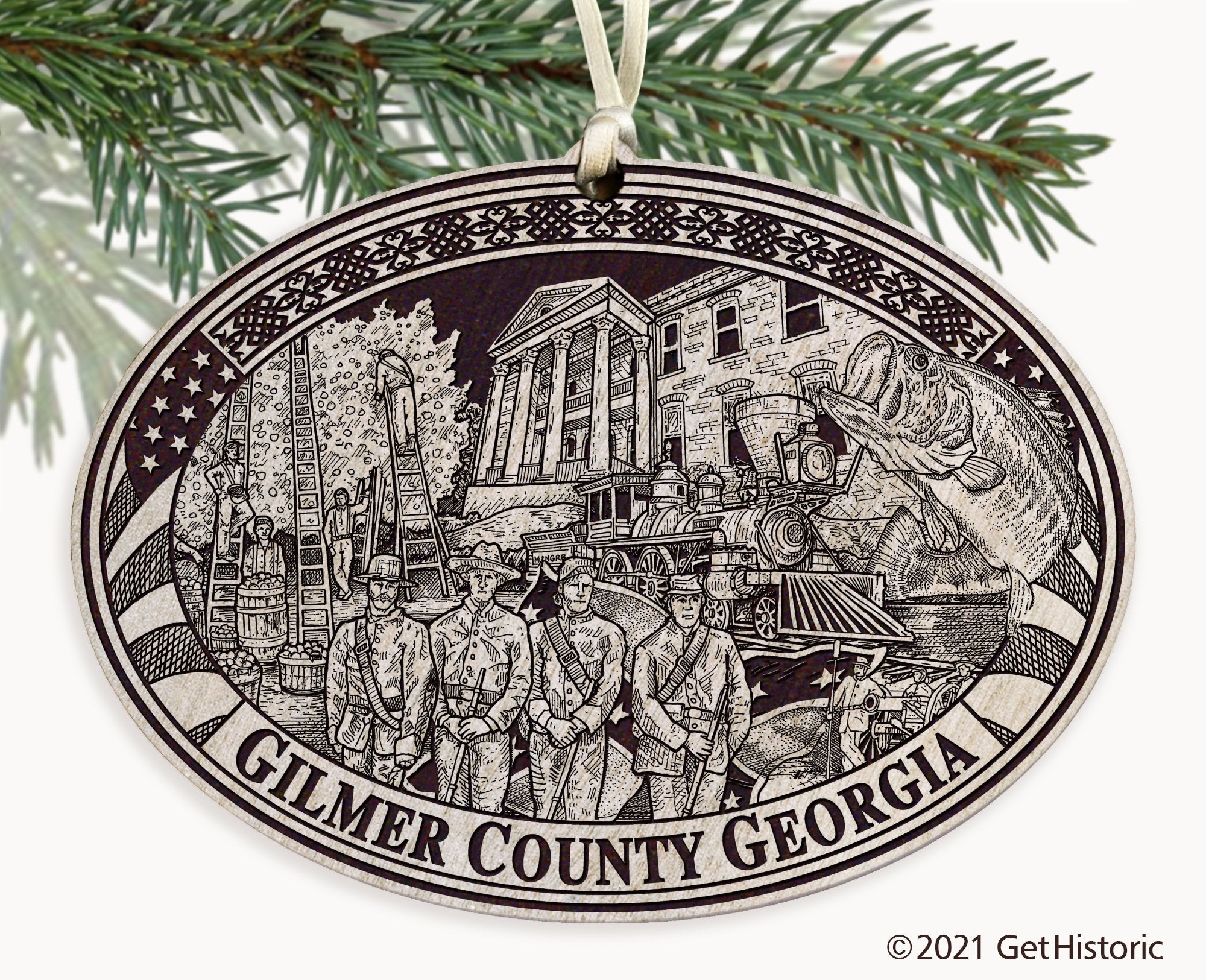 Gilmer County Georgia Engraved Ornament