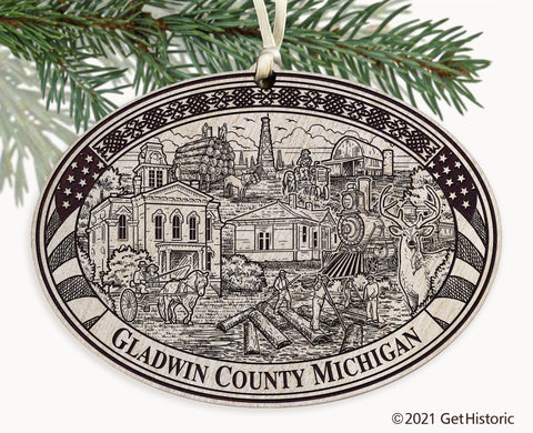 Gladwin County Michigan Engraved Ornament