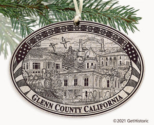 Glenn County California Engraved Ornament
