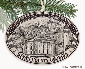 Glynn County Georgia Engraved Ornament