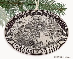Gonzales County Texas Engraved Ornament