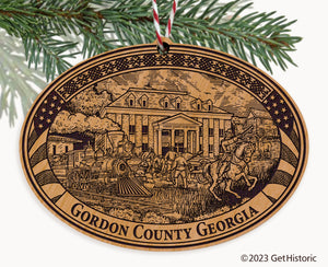 Gordon County Georgia Engraved Natural Ornament