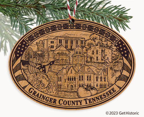 Grainger County Tennessee Engraved Natural Ornament