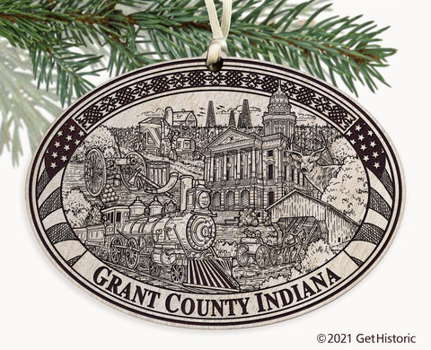 Grant County Indiana Engraved Ornament