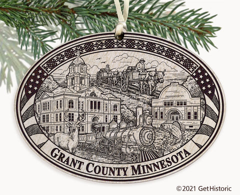 Grant County Minnesota Engraved Ornament