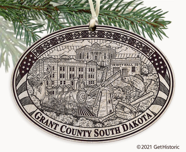 Grant County South Dakota Engraved Ornament