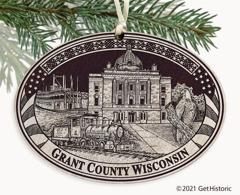 Grant County Wisconsin Engraved Ornament