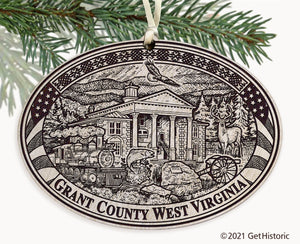 Grant County West Virginia Engraved Ornament