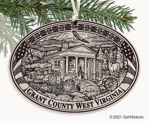 Grant County West Virginia Engraved Ornament