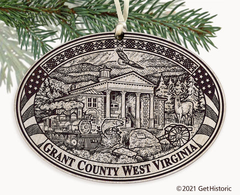 Grant County West Virginia Engraved Ornament