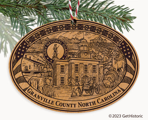 Granville County North Carolina Engraved Natural Ornament