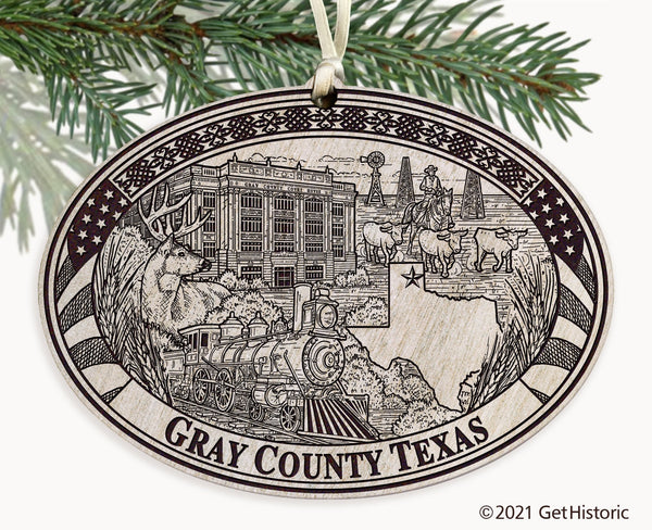 Gray County Texas Engraved Ornament