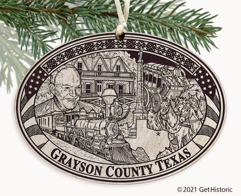 Grayson County Texas Engraved Ornament