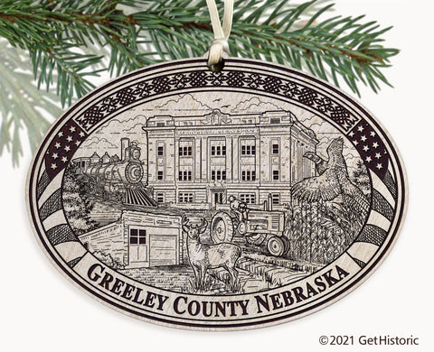 Greeley County Nebraska Engraved Ornament