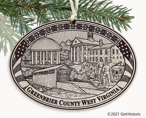 Greenbrier County West Virginia Engraved Ornament