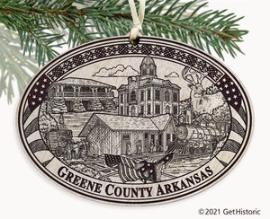 Greene County Arkansas Engraved Ornament