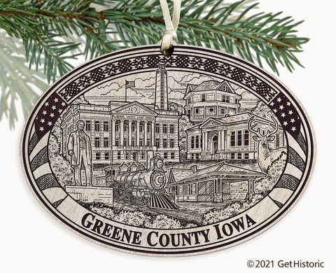 Greene County Iowa Engraved Ornament