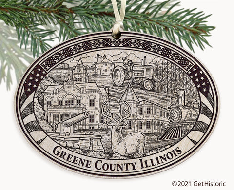 Greene County Illinois Engraved Ornament