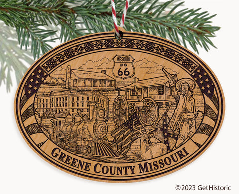 Greene County Missouri Engraved Natural Ornament