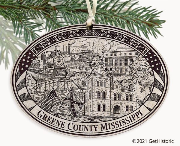 Greene County Mississippi Engraved Ornament