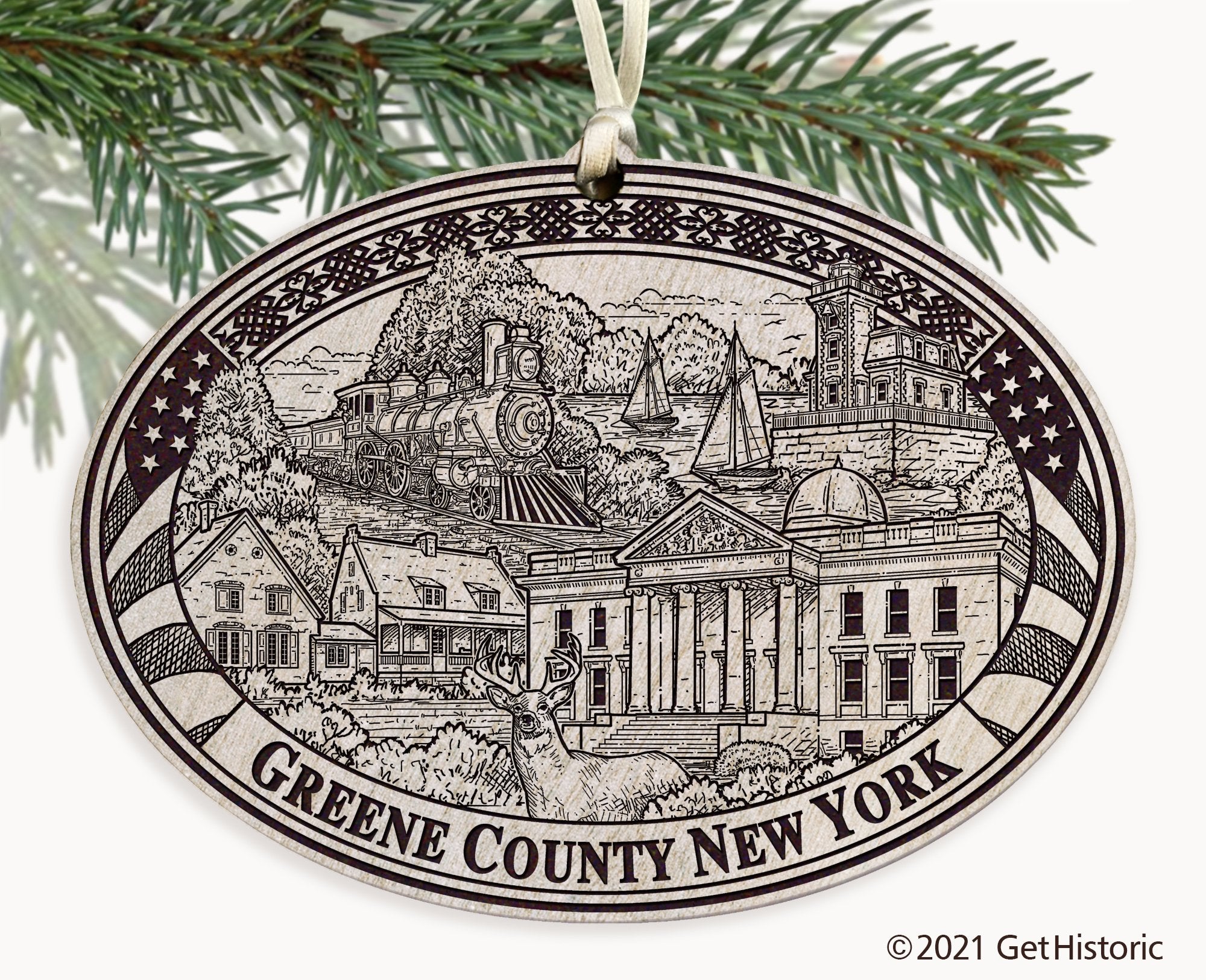 Greene County New York Engraved Ornament