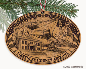 Greenlee County Arizona Engraved Natural Ornament