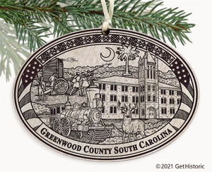 Greenwood County South Carolina Engraved Ornament