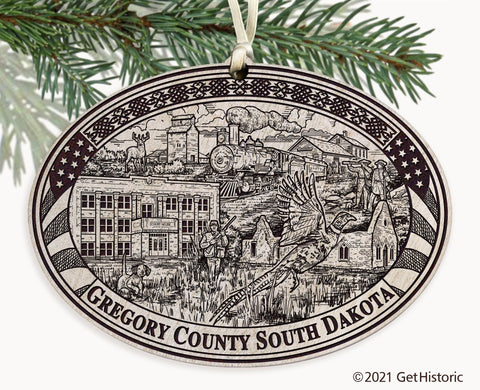 Gregory County South Dakota Engraved Ornament