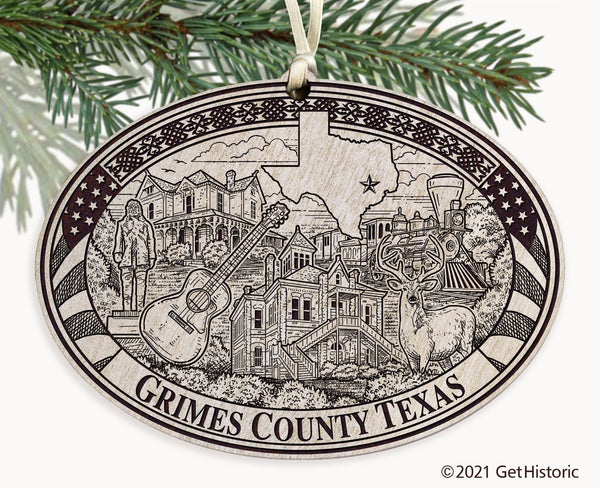 Grimes County Texas Engraved Ornament