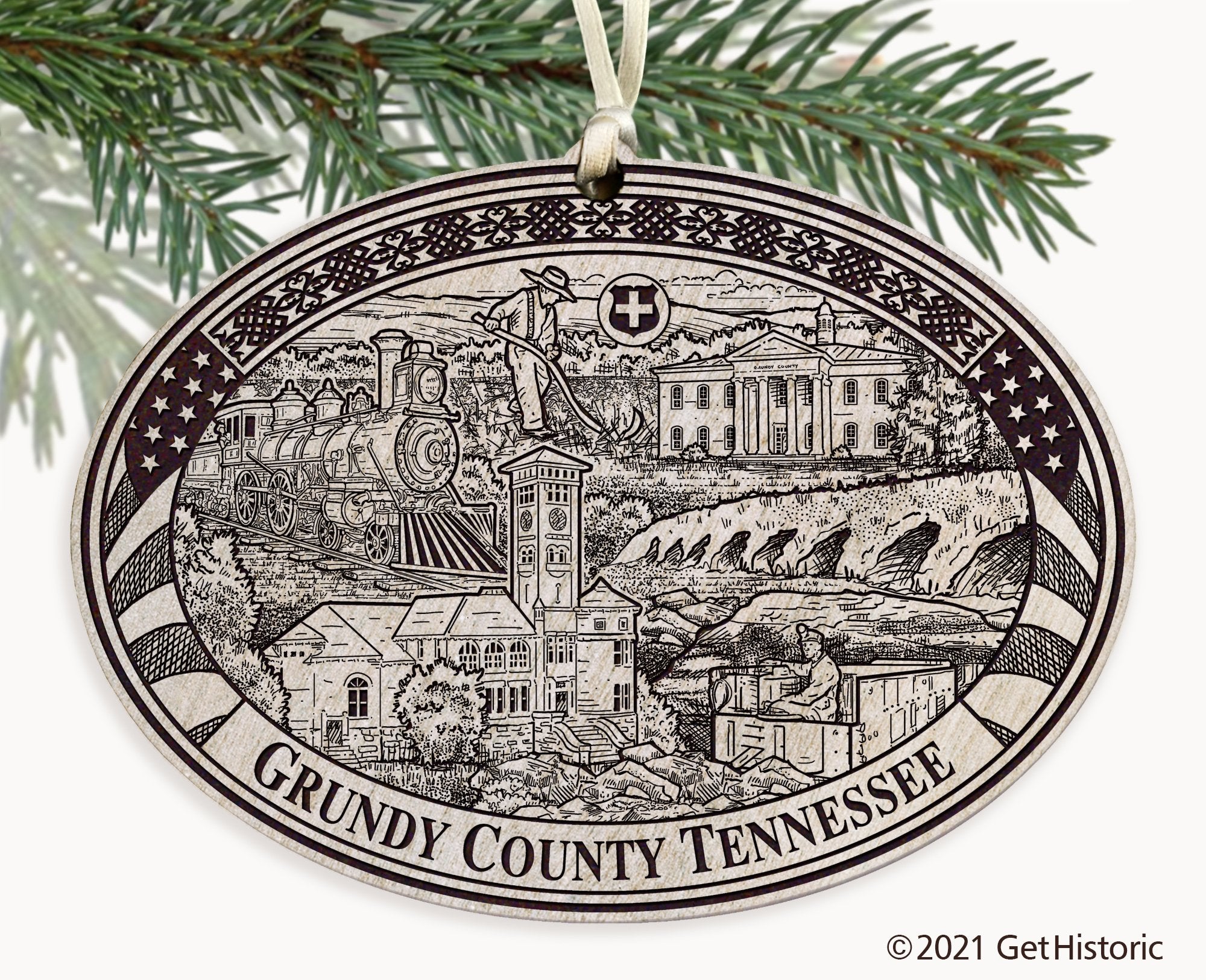 Grundy County Tennessee Engraved Ornament