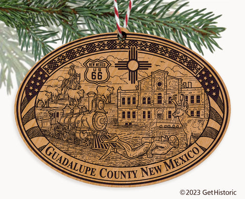 Guadalupe County New Mexico Engraved Natural Ornament