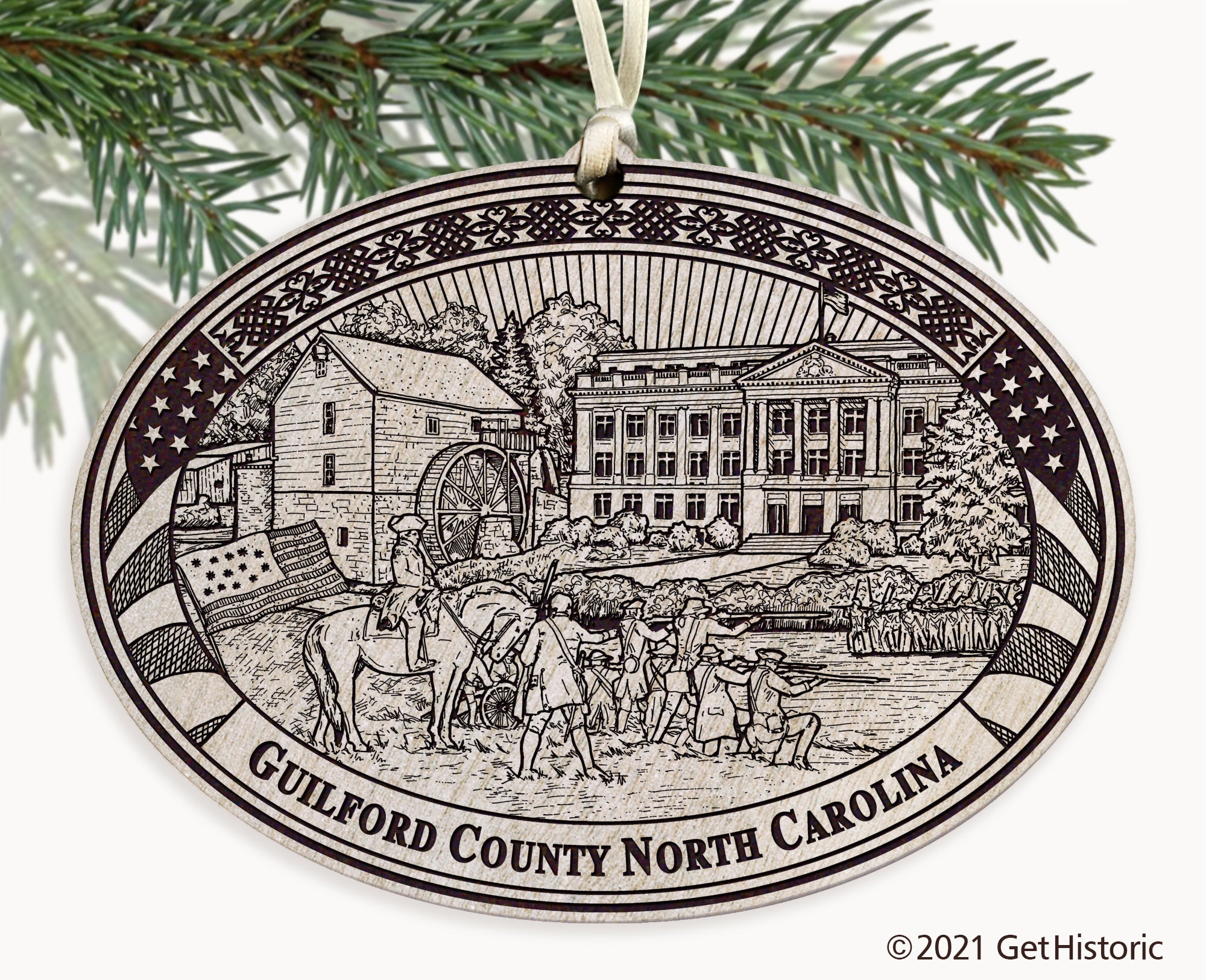 Guilford County North Carolina Engraved Ornament