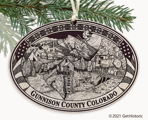 Gunnison County Colorado Engraved Ornament