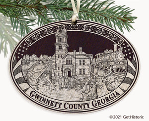 Gwinnett County Georgia Engraved Ornament