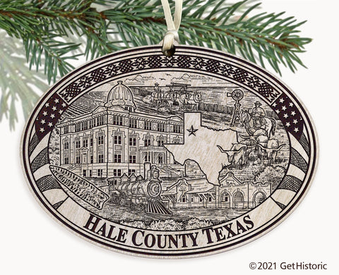 Hale County Texas Engraved Ornament