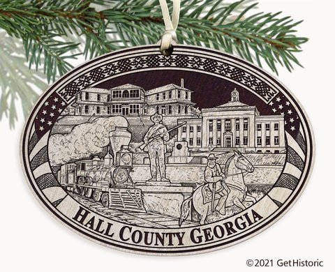 Hall County Georgia Engraved Ornament