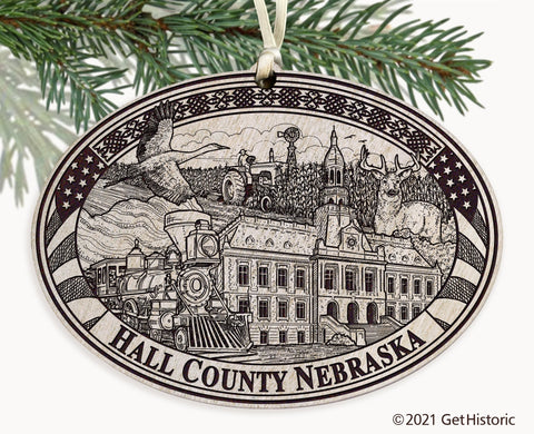 Hall County Nebraska Engraved Ornament