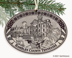 Hamblen County Tennessee Engraved Ornament