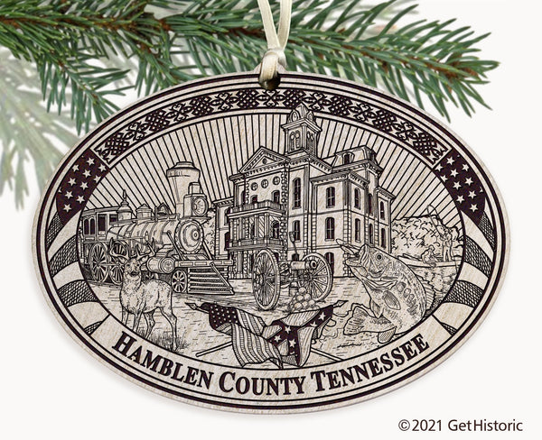 Hamblen County Tennessee Engraved Ornament