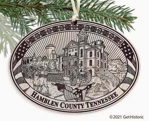 Hamblen County Tennessee Engraved Ornament