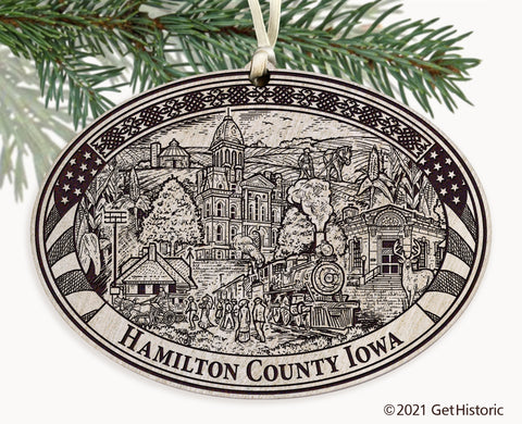 Hamilton County Iowa Engraved Ornament