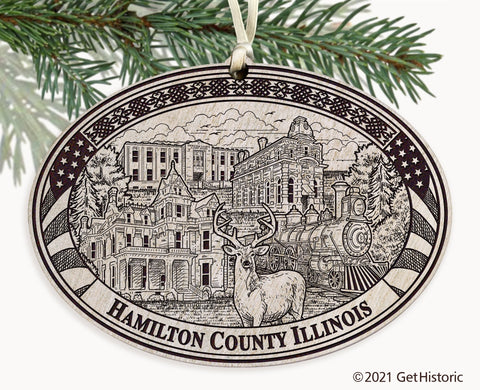 Hamilton County Illinois Engraved Ornament