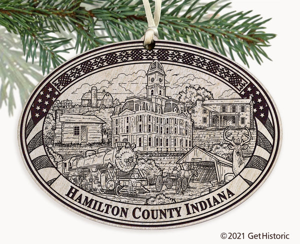 Hamilton County Indiana Engraved Ornament