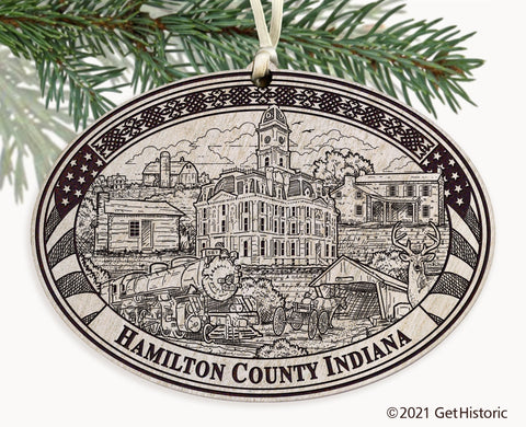Hamilton County Indiana Engraved Ornament