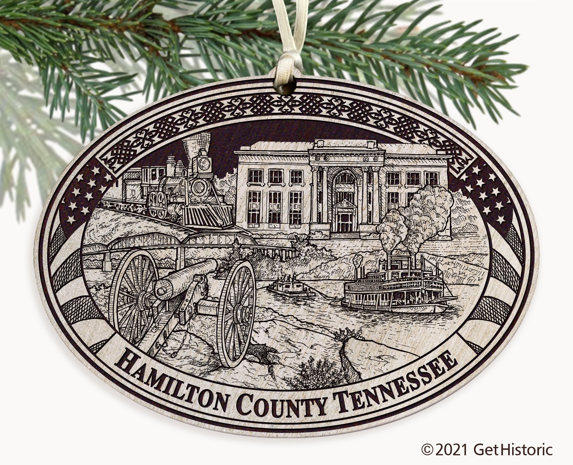 Hamilton County Tennessee Engraved Ornament