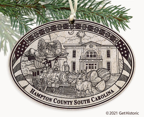 Hampton County South Carolina Engraved Ornament