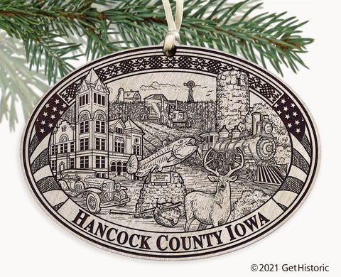 Hancock County Iowa Engraved Ornament