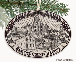 Hancock County Illinois Engraved Ornament