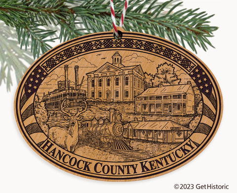 Hancock County Kentucky Engraved Natural Ornament