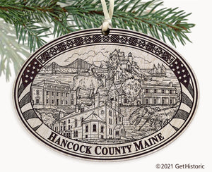 Hancock County Maine Engraved Ornament